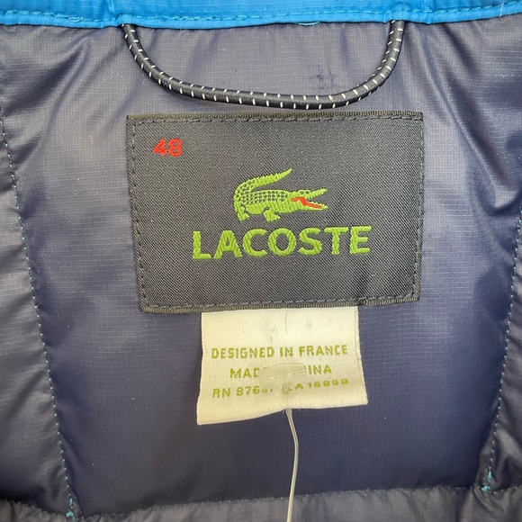Lacoste Electric Indigo Blue Down Puffer Vest - Picture 12 of 13
